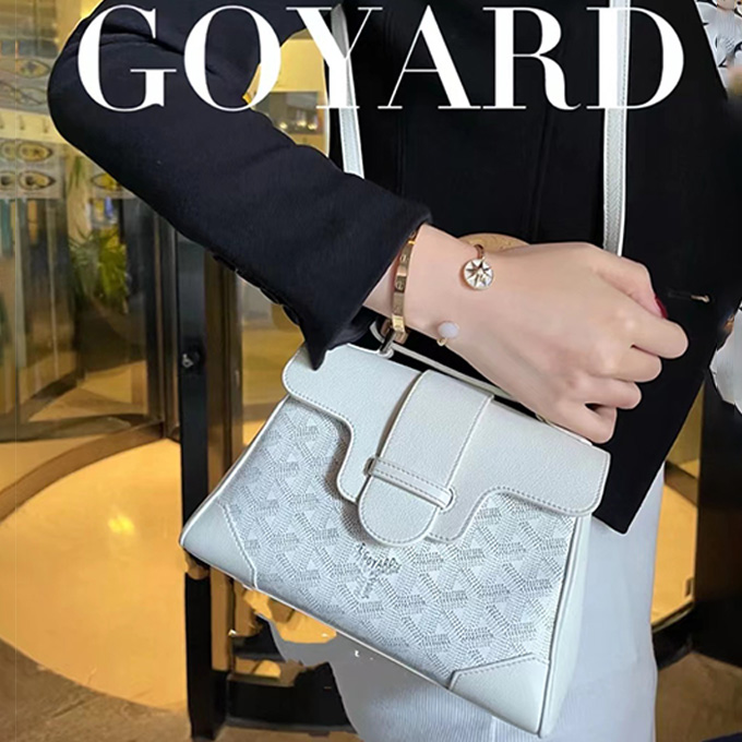 goyard saigon mini soft leather wooden handle crossbody hand bag